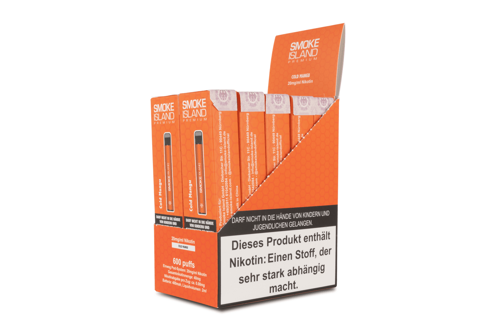 10-Pack Cold Mangu 600 Puffs (20mg/ml Nicotine) - Image 3